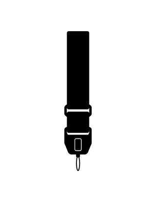 Black and white image of a phone strap icon