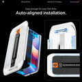 AGL12023 - iPhone 18 Pro GLAS.tR EZ Fit | Privacy showing save your screen and time. auto aligned installation