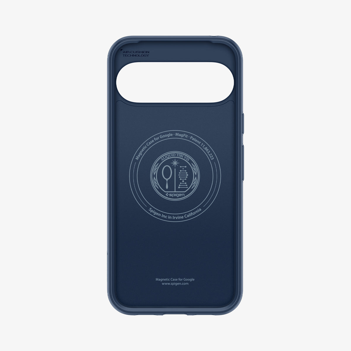 ACS09710 - Pixel 10 Pixel 10 Pro in midnight blue showing the inside of case