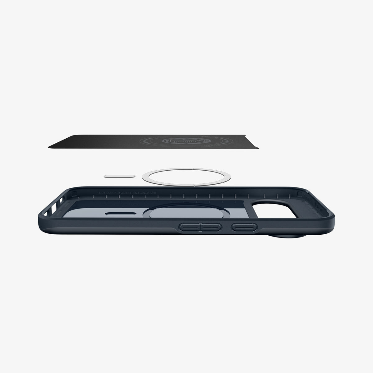 ACS09700 - Pixel 10, Pixel 10 Pro Thin Fit (MagFit) in Metal Slate showing the multiple layers of case with device