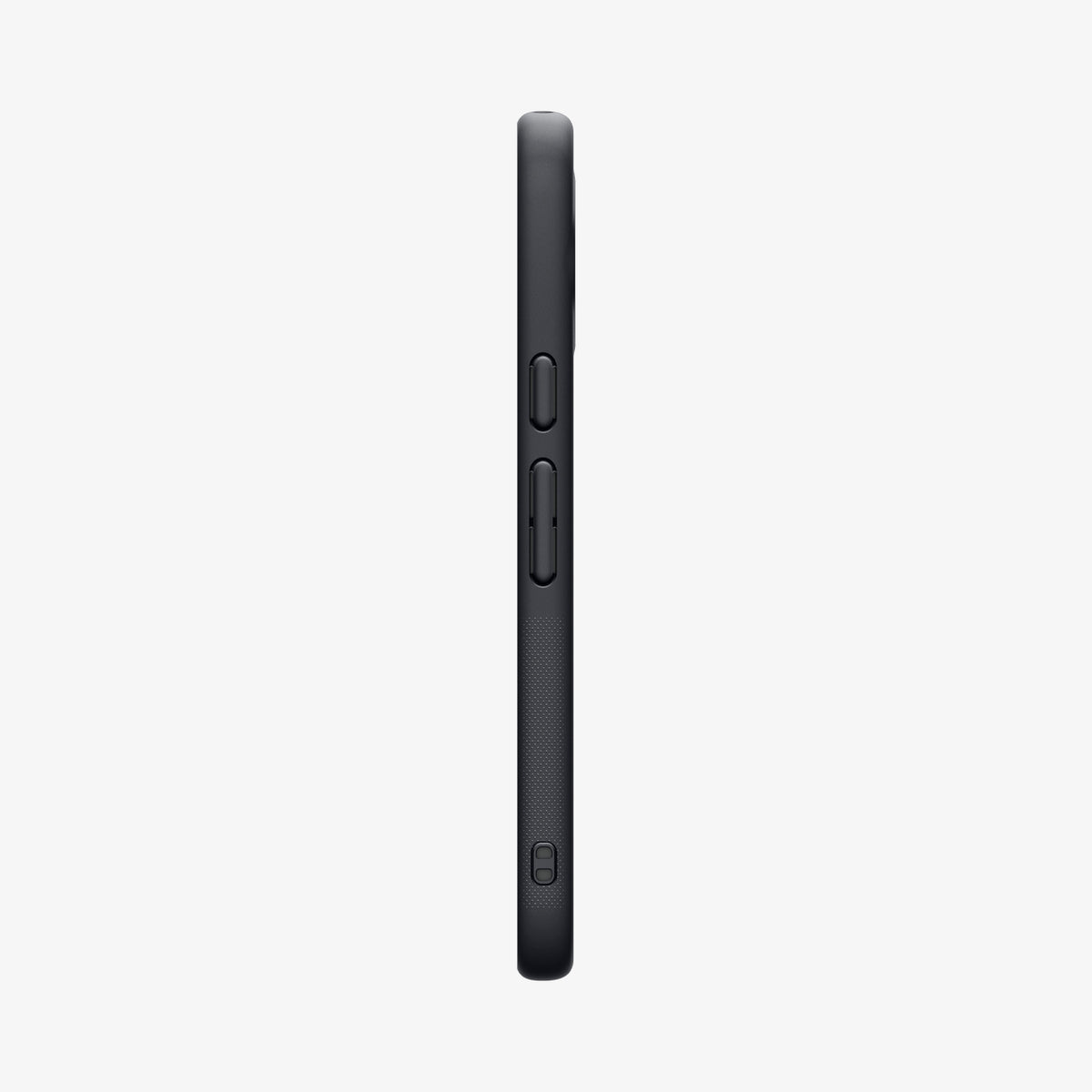 ACS11445 - Pixel 11 Nano Pop (Mag Fit) Black Sesame side profile showing responsive button covers, textured side grips, and integrated strap hole.