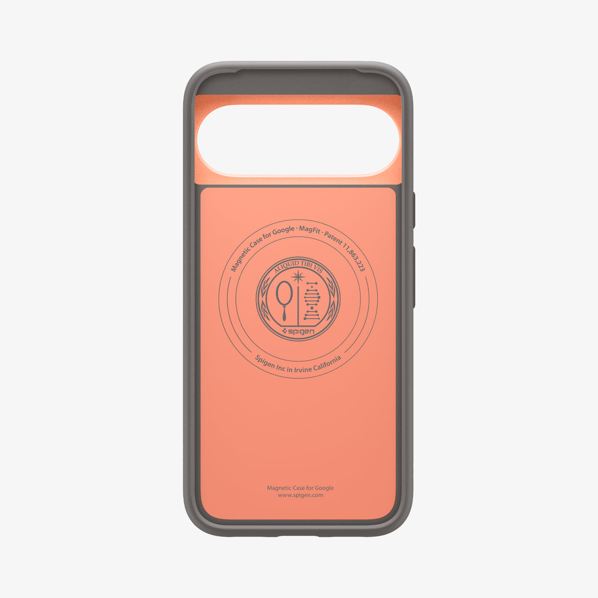 ACS09735 - Pixel 10 Pro XL Case Nano Pop (MagFit) in papaya gray showing the inside of case