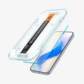 AGL08442 - Pixel 10 / Pixel 10 Pro GLAS.tR EZ Fit Screen Protector showing the ez fit tray hovering in front of device