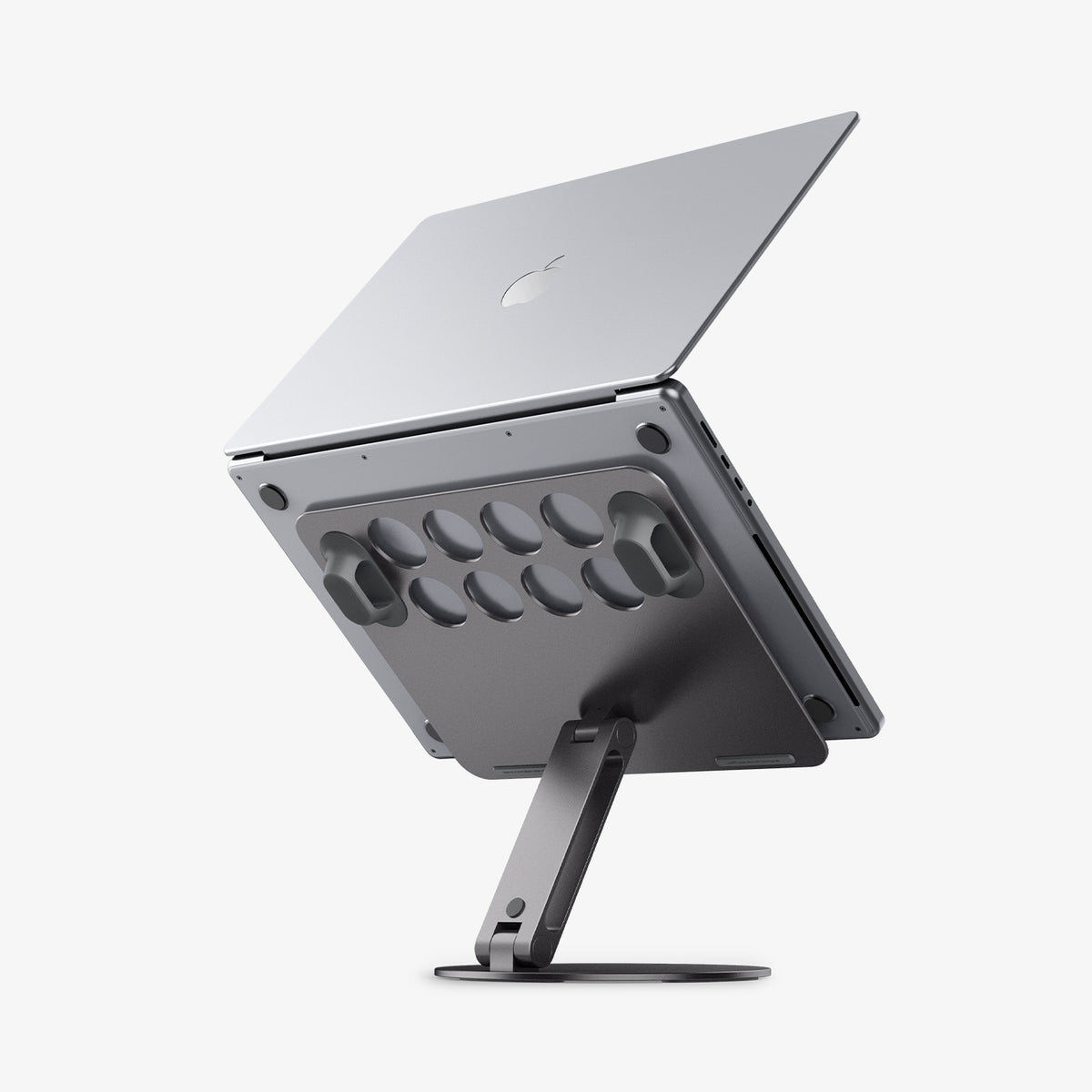 AMP09303 - Laptop Stand | LD206C in Space Gray showing the back, and side