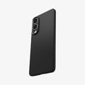 ACS09420 - Galaxy S25 Edge Case Liquid Air in Matte Black showing the back, partial side and bottom