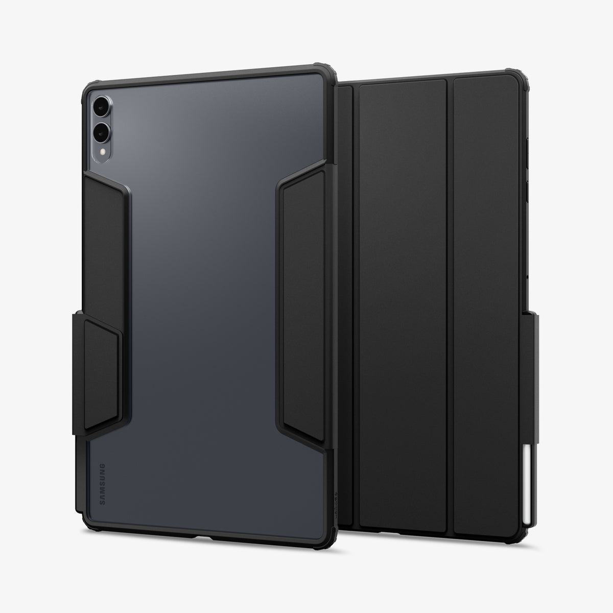 ACS10219 - Galaxy Tab S11 Ultra Series Ultra Hybrid Pro in Black showing front and clear back