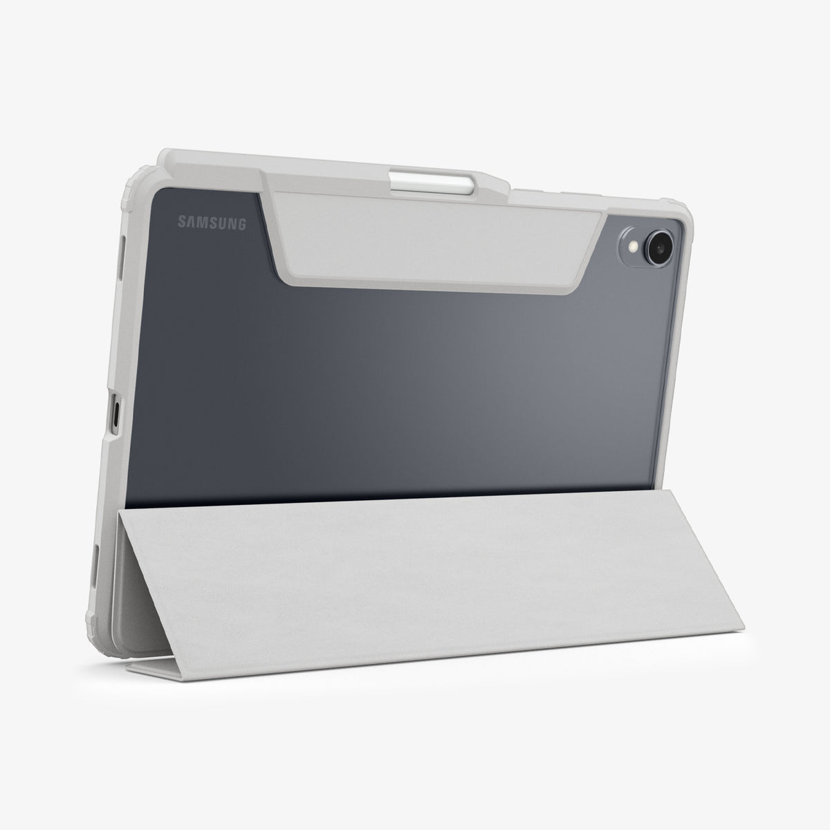 ACS10213 - Galaxy Tab S11 Series Ultra Hybrid Pro in Gray showing the back with device propped up by built in kickstand