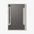 ACS09533 - Galaxy Tab S10 FE Case Ultra Hybrid Pro in Gray showing the back with s pen attached