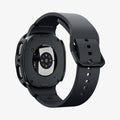 ACS11597 - Galaxy Watch 9 (40mm) Thin Fit 360 showing the case's rear view with camera cutout and black band on the smartwatch