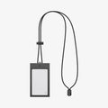 AFA08860 - Badge Holder MagSlide in Black showing the front with lanyard