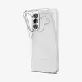 ACS11132 - Spigen Liquid Crystal Galaxy A37 5G Crystal Clear case back view showing transparent design on white Samsung phone