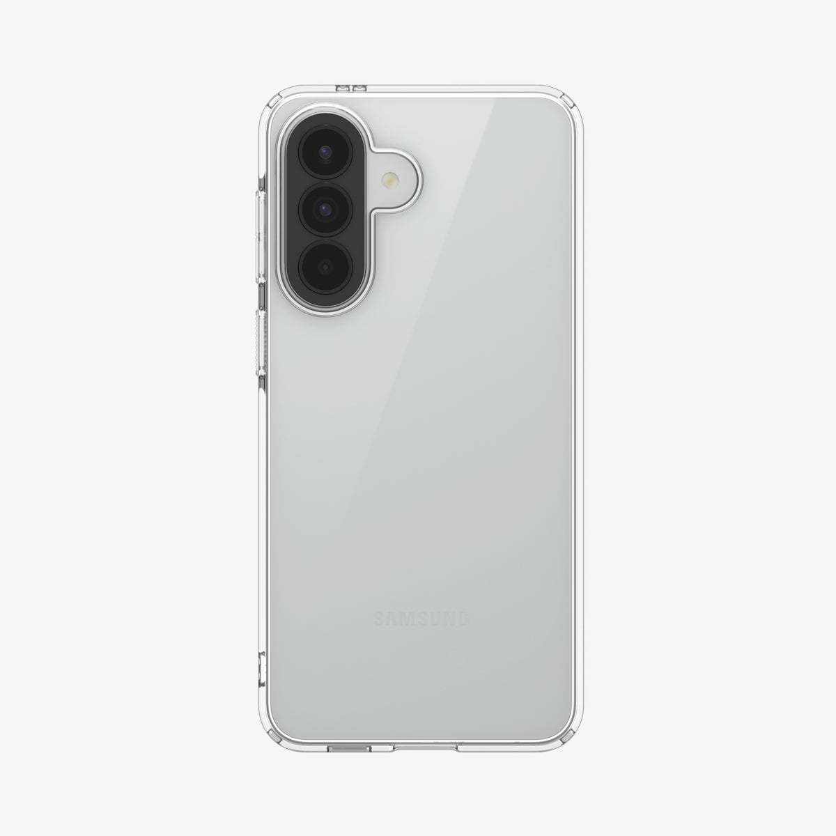 ACS11127 - Spigen Liquid Crystal Galaxy A57 5G case in Crystal Clear - back view showing see-through design and reinforced corners