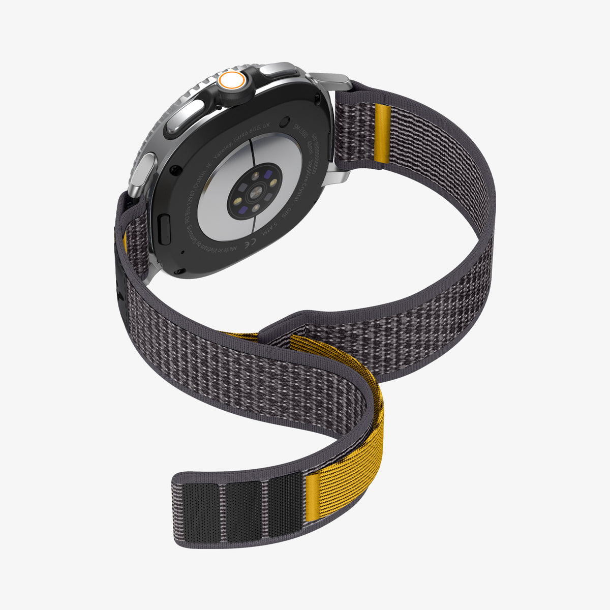 AMP10112 - Galaxy Watch 9 Series - Athlex Air in Active Gray showing the back, partial sides, inner side and bottom
