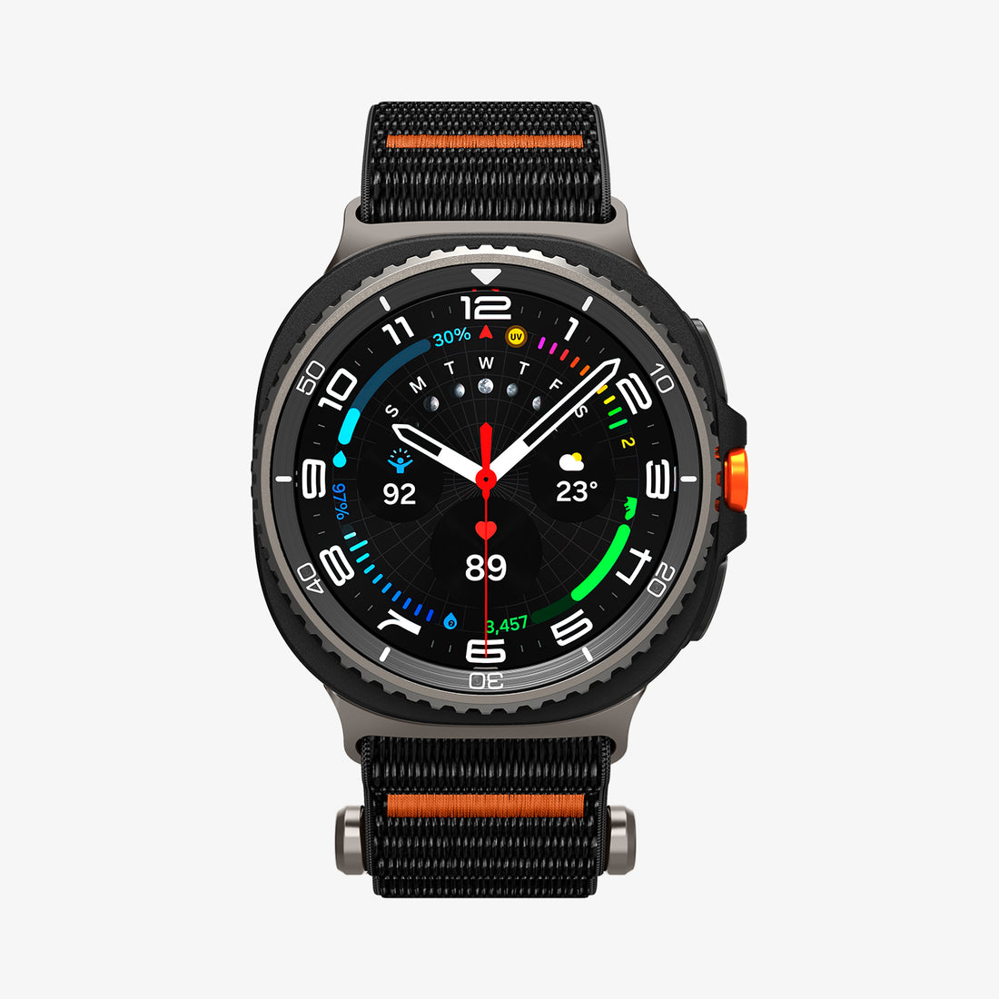 AMP10116 - Galaxy Watch 9 Series DuraPro Flex band in black showing the front