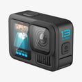 AGL09189 - HERO13 Black Glas.tR SLIM in Clear showing the back, partial top and side