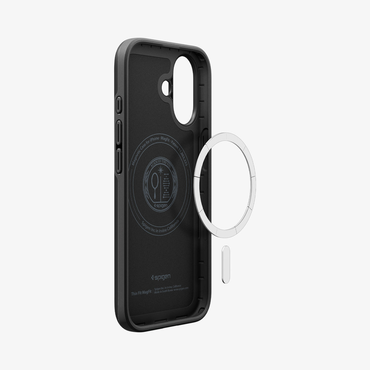 ACS09969 - iPhone 17 Thin Fit (MagFit) in Black showing inside with magfit magnet