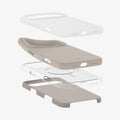 ACS09904 - iPhone 17 Pro Max Silicone Fit (MagFit) Case in stone showing the multiple layers of case