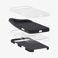 ACS09955 - iPhone 17 Pro Silicone Fit (MagFit) Case in black showing the multiple layers of case