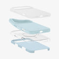ACS10079 - iPhone 17 Pro Silicone Fit (MagFit) Case in blue showing the multiple layers of case