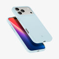 ACS10048 - iPhone 17 Pro Max Silicone Fit (MagFit) Case in blue showing the back, front and sides