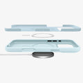 ACS10079 - iPhone 17 Pro Silicone Fit (MagFit) Case in blue showing the side and multiple layers of case