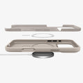 ACS09904 - iPhone 17 Pro Max Silicone Fit (MagFit) Case in stone showing the multiple layers of case