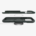 ACS09956 - iPhone 17 Pro Silicone Fit (MagFit) Case in green showing the side and multiple layers of case