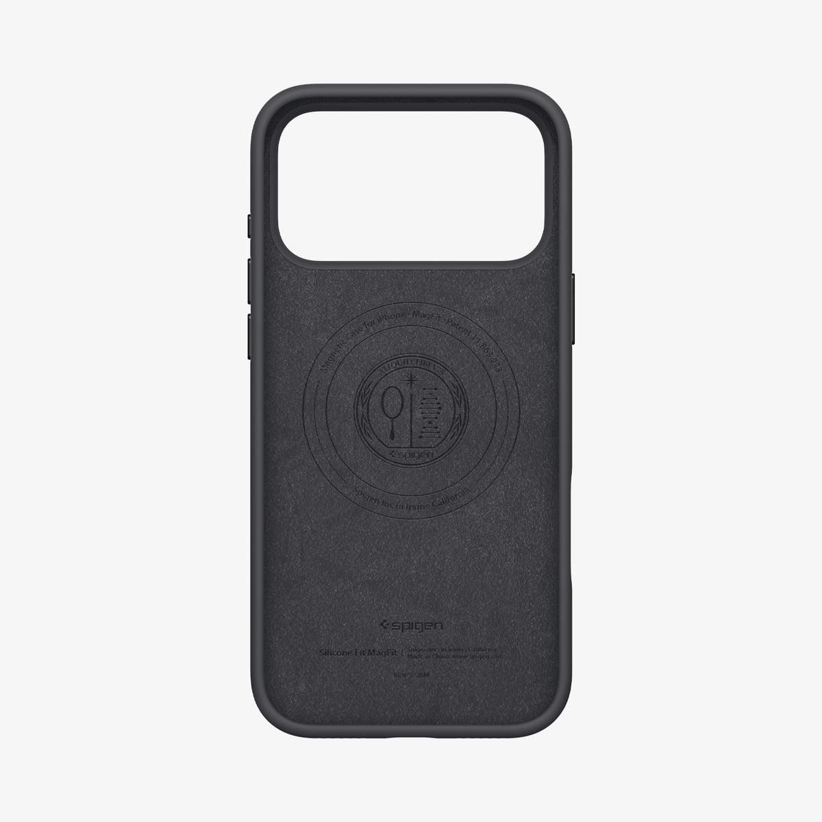 ACS09902 - iPhone 17 Pro Max Silicone Fit (MagFit) Case in black showing the inside of case