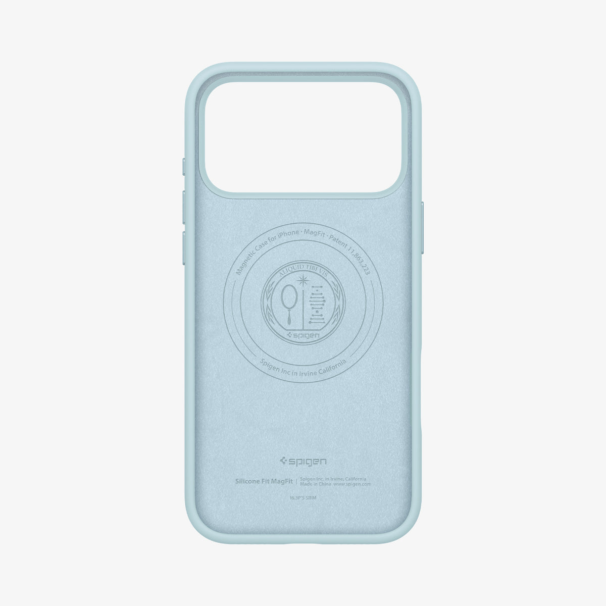 ACS10048 - iPhone 17 Pro Max Silicone Fit (MagFit) Case in blue showing the inside of case