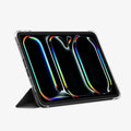 ACS09440 - iPad Pro 11-inch (2024) Case Liquid Air Folio in Black showing the front, cover folded made into a kickstand
