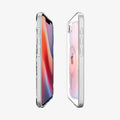 ACS09150 - iPhone 16e Case Liquid Crystal (MagFit) in Clear White showing the partial front, partial back and sides