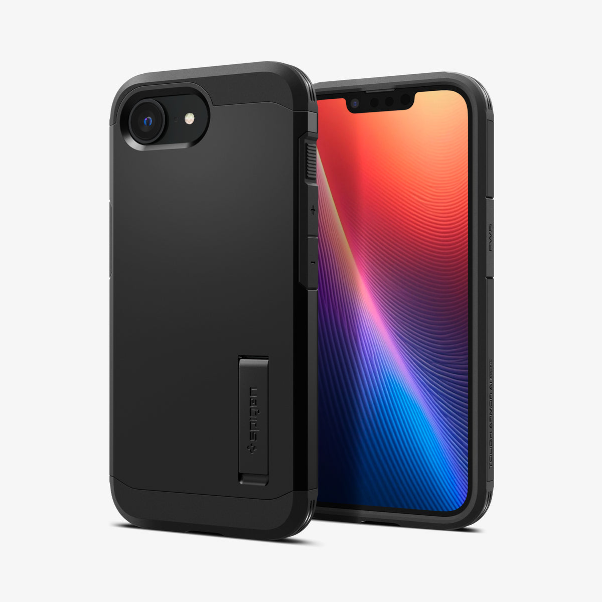 ACS09137 - iPhone 17e Case Tough Armor AI (MagFit) in Black showing the back, partial front and sides