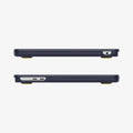 ACS11266 - MacBook Air 15-inch Nano Pop Blueberry Navy showing side views with open cutouts for ports and ventilation