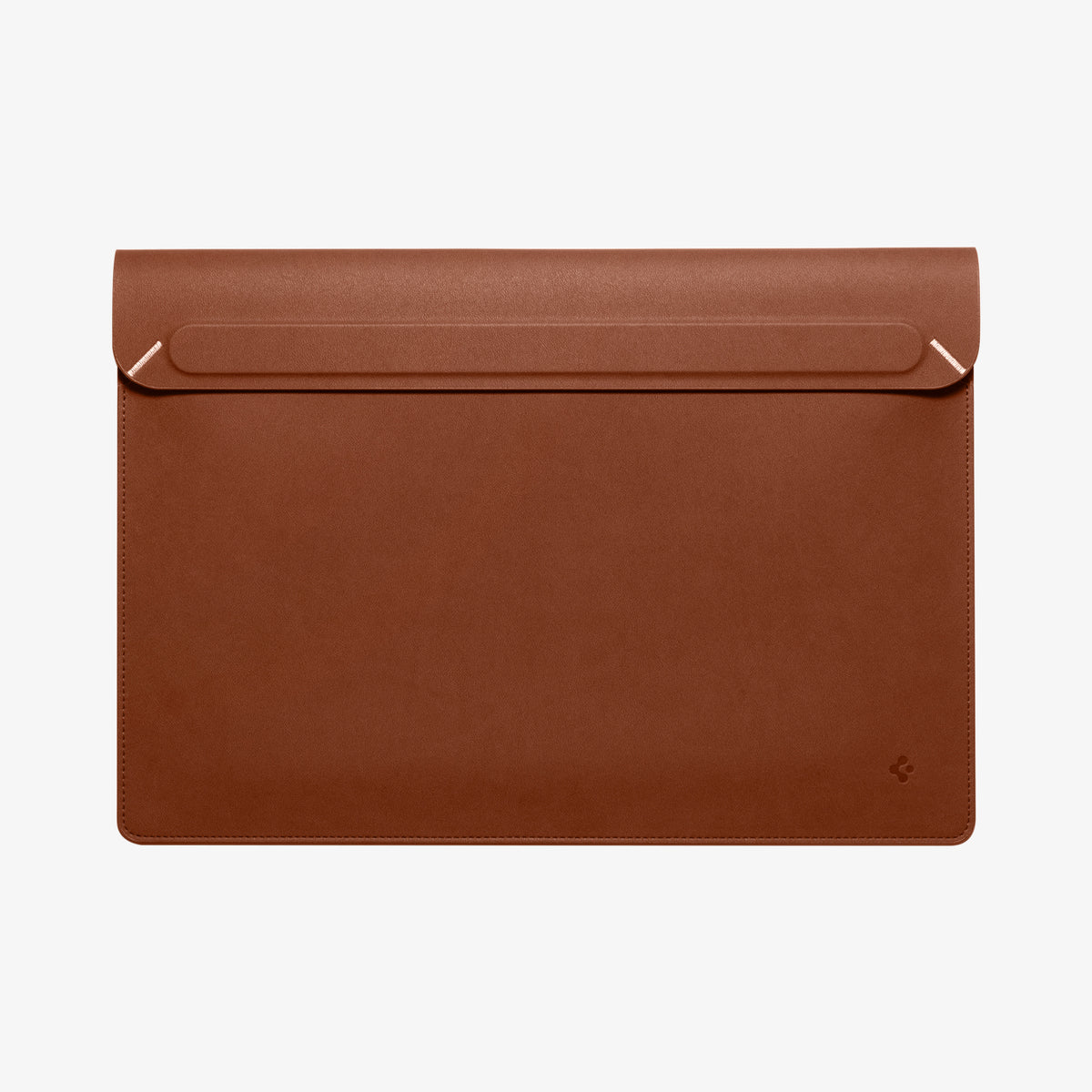 AFA06419 - MacBook Pro 16-inch Valentinus Laptop Pouch in Classic Brown front view with magnetic flap closure in brown leather finish