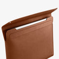 AFA06419 - MacBook Pro 16-inch Valentinus Laptop Pouch in Classic Brown interior pocket design for secure laptop storage