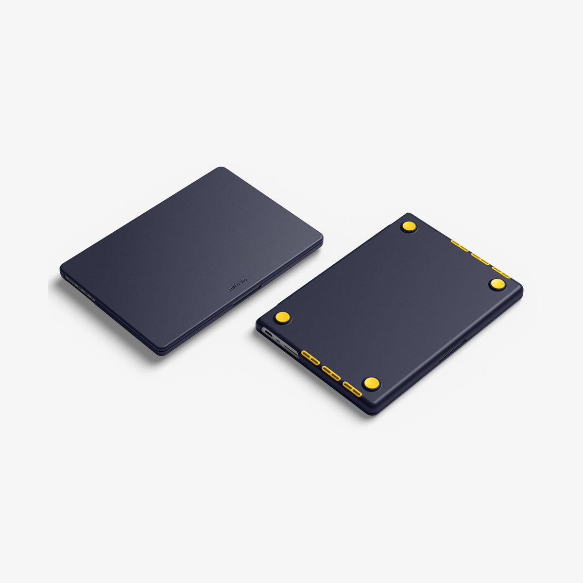 ACS11274 - MacBook Pro 16-inch Nano Pop Blueberry Navy showing top and bottom views of the closed laptop case with raised feet