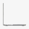 ACS10976 - MacBook Pro 14-inch in Heather Gray showing the side with laptop open