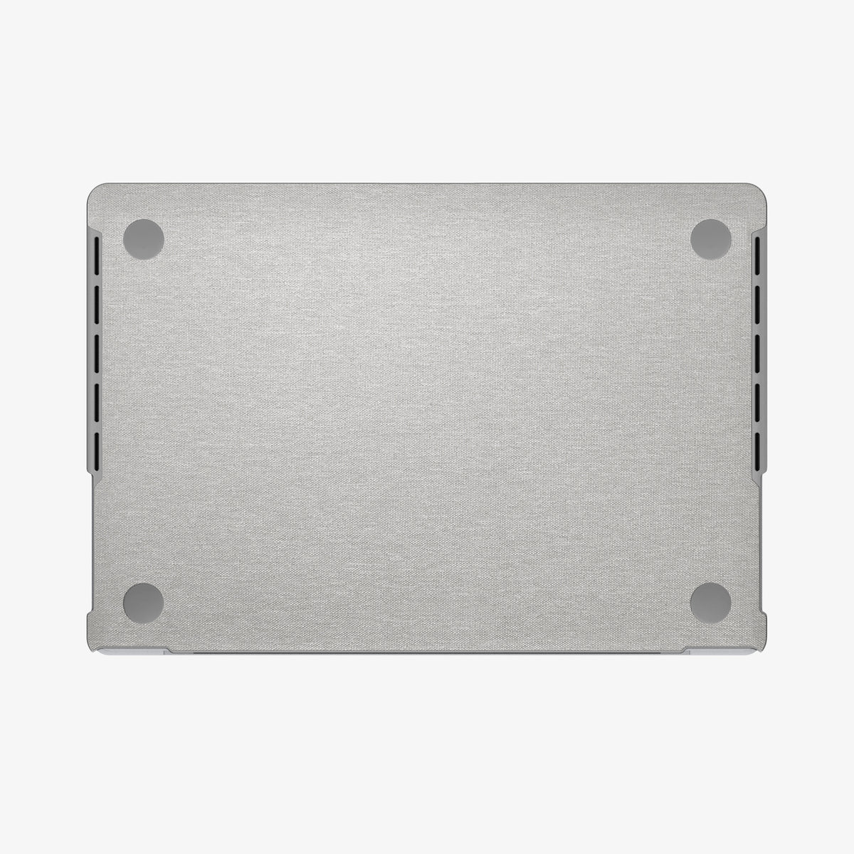 ACS10976 - MacBook Pro 14-inch in Heather Gray showing the bottom