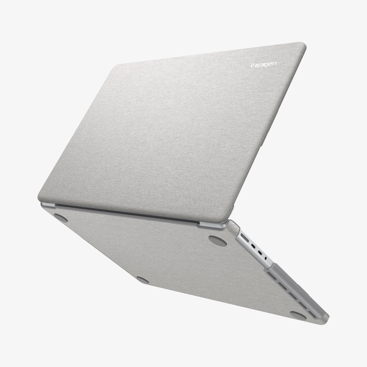 ACS10976 - MacBook Pro 14-inch in Heather Gray showing the top, bottom and partial side