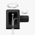 AMP09172 - Magsafe Duo Charger Stand (Mag Fit) in Black showing the Magsafe and bottom of the charger stand