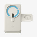 AMP09173 - Magsafe Duo Charger Stand (Mag Fit) in Dune Beige showing the front with Magsafe adhesive sticker