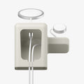 AMP09173 - Magsafe Duo Charger Stand (Mag Fit) in Dune Beige showing the Magsafe and bottom of the charger stand