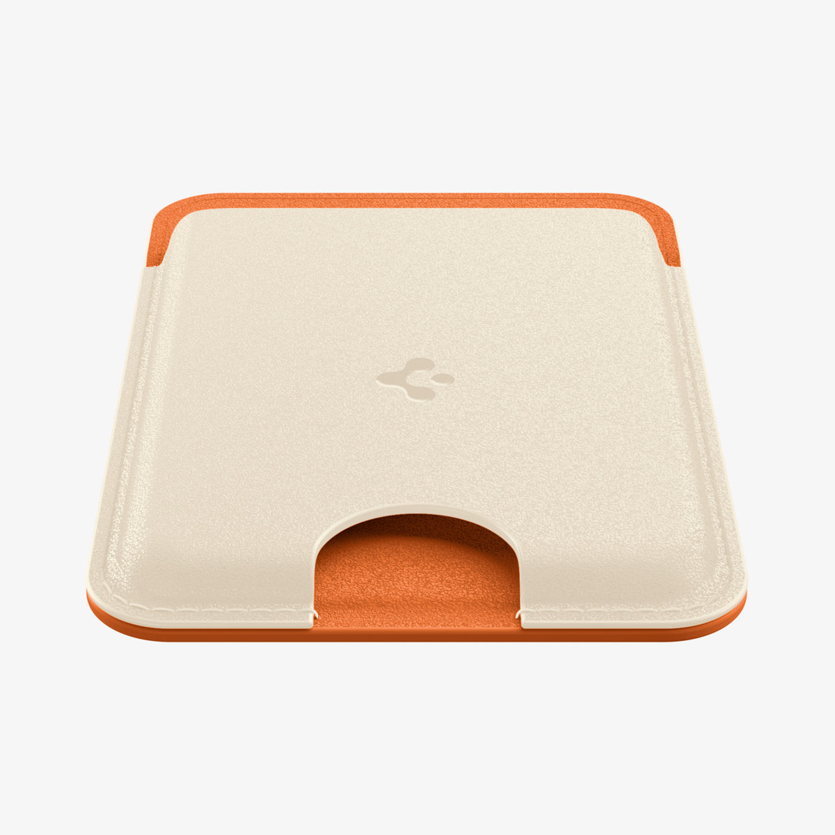 AFA11341 - MagSafe Card Holder Nano Pop (Mag Fit) in Orange Beige showing front from side view