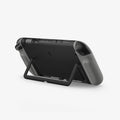 ACS10206 - Nintendo Switch 2 Case Nano Pop in Black Sesame showing the back, top and partial side propped up with the built-in kickstand