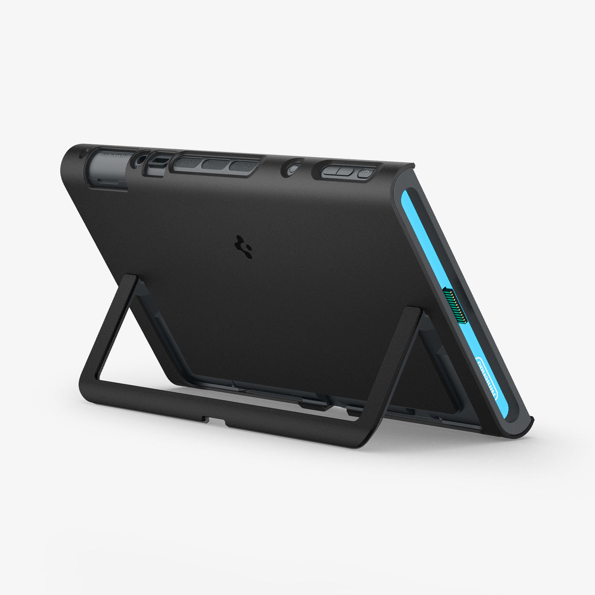ACS10206 - Nintendo Switch 2 Case Nano Pop in Black Sesame showing the back, top and side propped up with the built-in kickstand