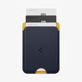 AFA09209 - Galaxy S25 Case MagSafe Card Holder Nano Pop (MagFit) in Blueberry Navy showing the front with 3 cards inserted