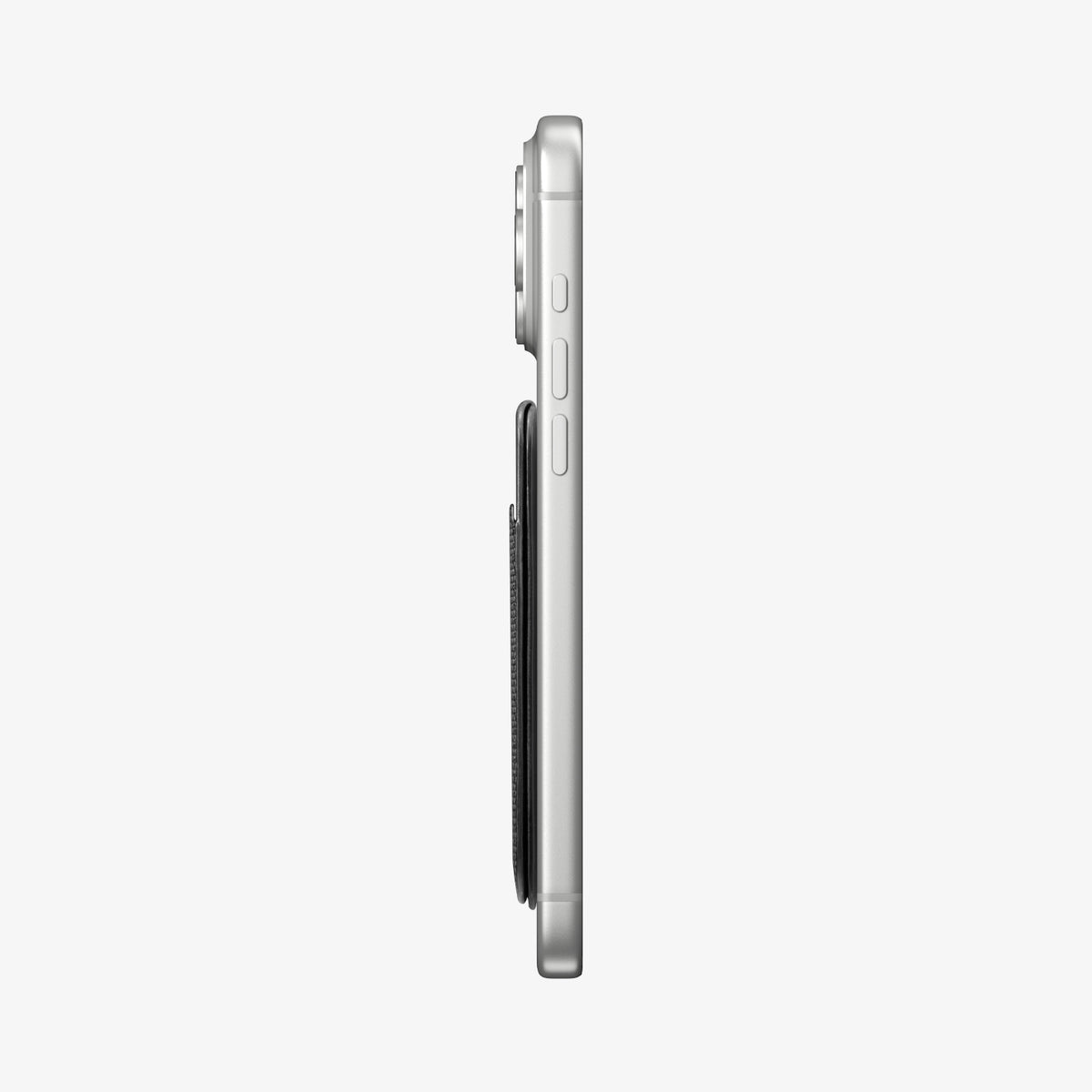 AFA10405 - MagSafe Card Holder Slim Fold (MagFit) | S314-1 in Black showing the side with phone
