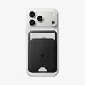 AFA10405 - MagSafe Card Holder Slim Fold (MagFit) | S314-1 in Black showing front and phone