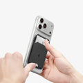 AFA10406 - MagSafe Card Holder Slim Fold (Mag Fit) | S314-2 showing the card holder being attached to back of device