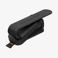 ACP08826 - Visor Leather Sunglass Holder SH101 in Black showing the bottom and partial inner back and side